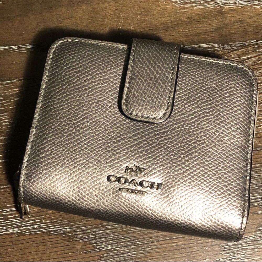 Metallic silver Coach wallet